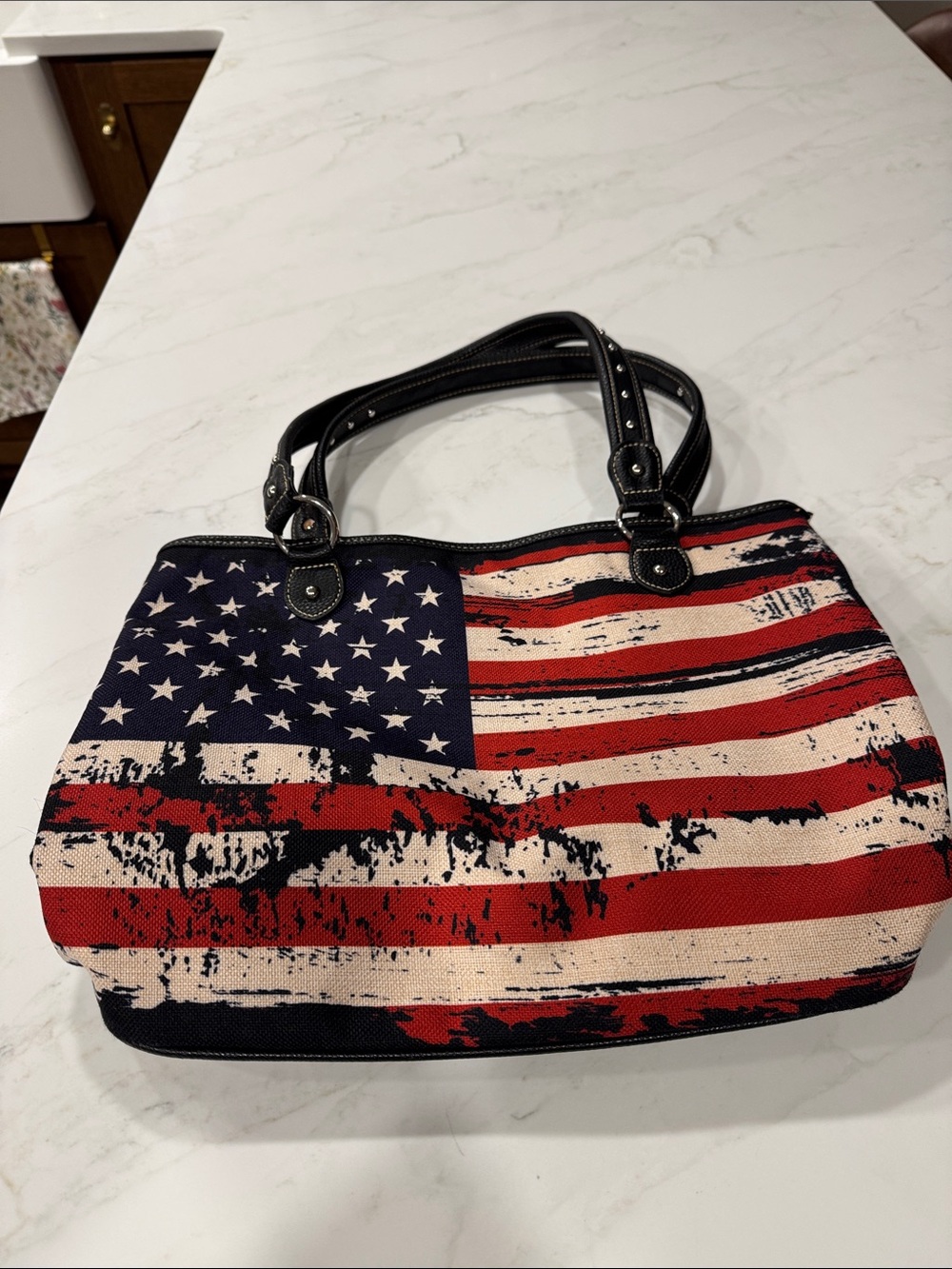 Montana West American Flag Satchel in Red, White, and Blue